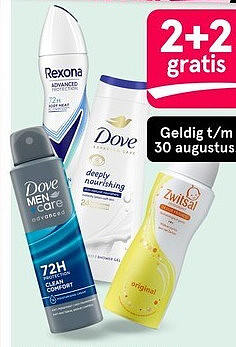 Dove, Rexona en Zwitsal deodorant, bad en douche