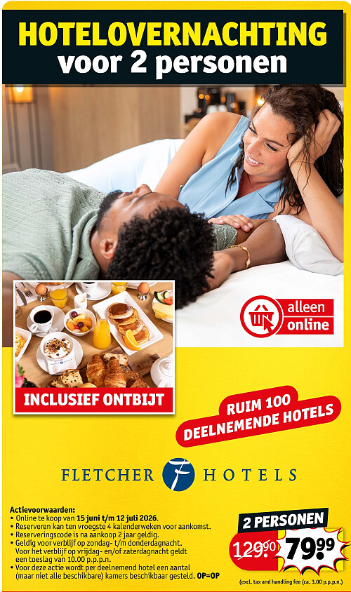 HOTELOVERNACHTING voor 2 personen