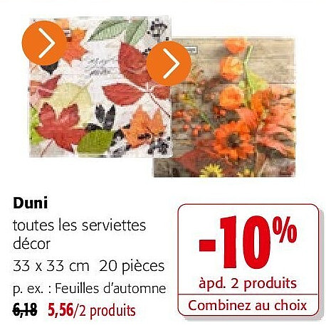 Duni toutes les serviettes décor 33 x 33 cm