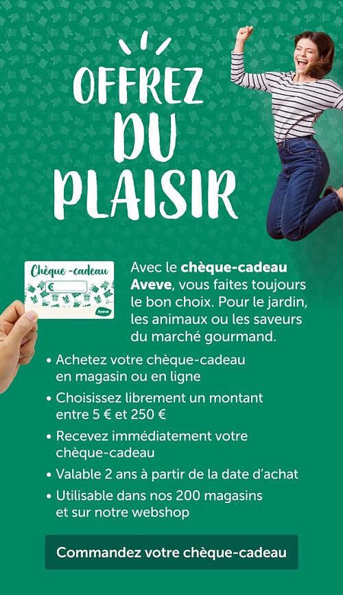 Avec le chèque-cadeau Aveve