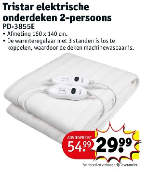 Tristar elektrische onderdeken 2-persoons