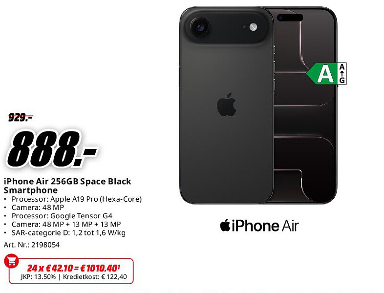 iPhone Air 256GB Space Black Smartphone