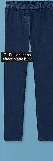 Pull-on jeans, effect platte buik