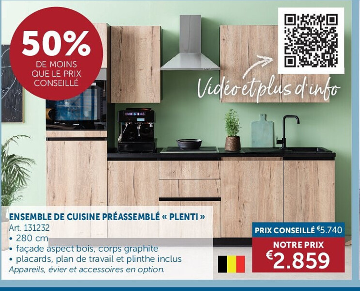 ENSEMBLE DE CUISINE PRÉASSEMBLÉ « PLENTI »