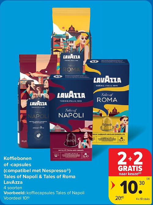 Koffiebonen of -capsules (compatibel met Nespresso®) Tales of Napoli & Tales of Roma LavAzza