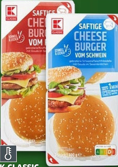 K-CLASSIC Cheese- oder Chickenburger