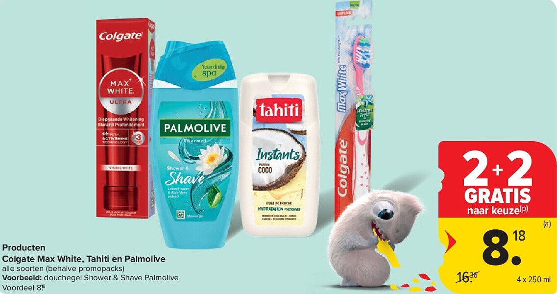 Producten Colgate Max White, Tahiti en Palmolive