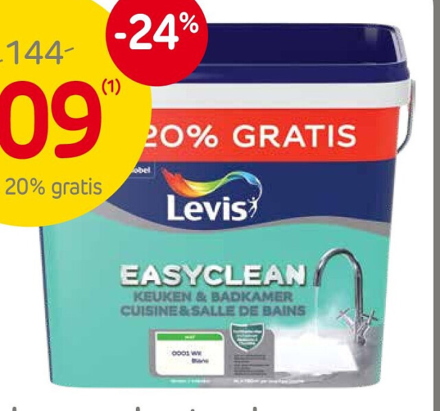 Muurverf keuken & badkamer EasyClean 5 L + 20% gratis