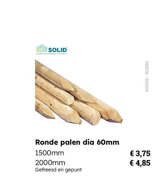Ronde palen dia 60mm