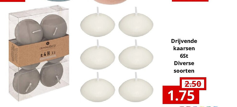 Drijvende kaarsen 6St Diverse soorten