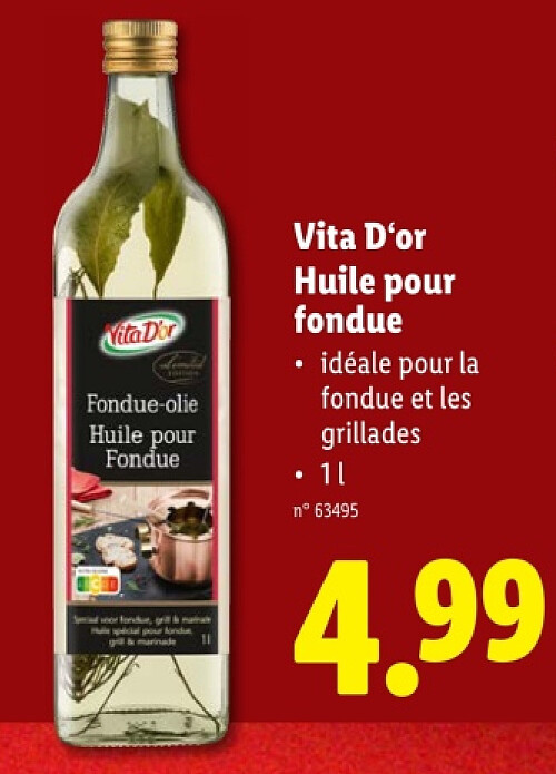 Vita D'or Huile pour fondue