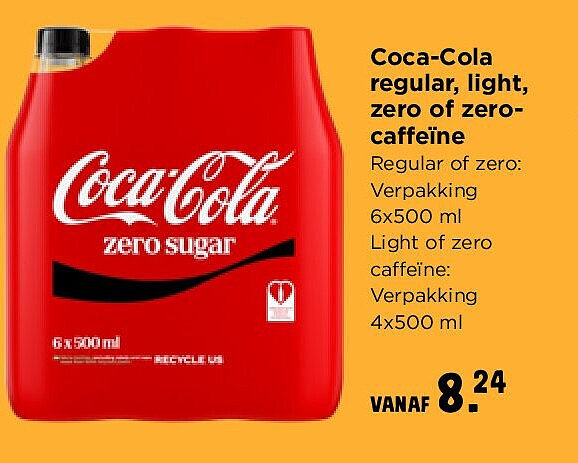 Coca-Cola regular, light, zero of zero-caffeïne