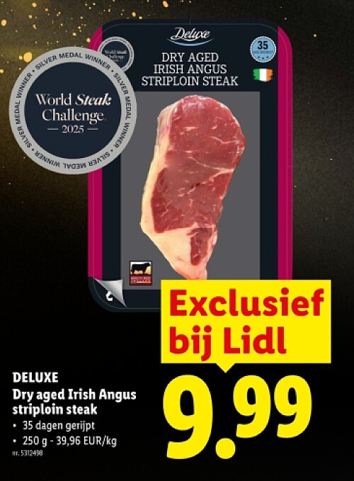 Dry aged Irish Angus striploin steak