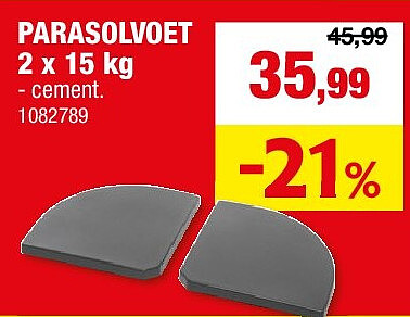 PARASOLVOET 2 x 15 kg