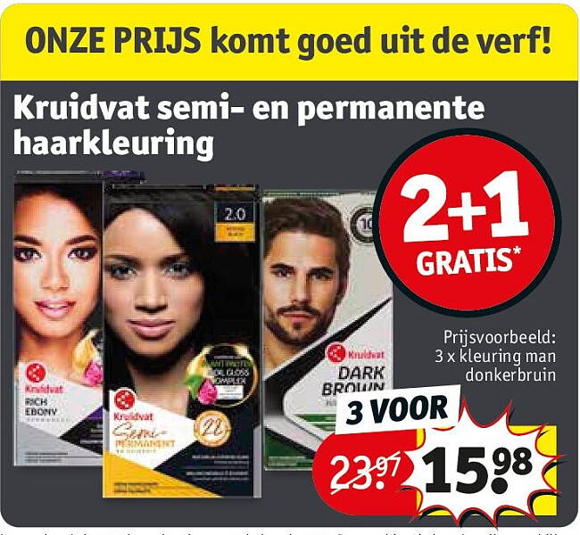 3 x kleuring man donkerbruin