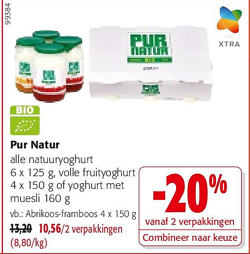 Pur Natur Abrikoos-framboos 4 x 150 g