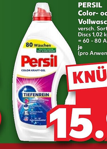 PERSIL Color- oder Vollwaschmittel, 3,96 kg / 1,02 kg / 3,6 l