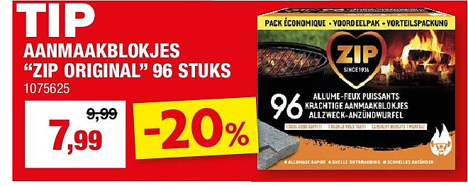 AANMAAKBLOKJES “ZIP ORIGINAL” 96 STUKS