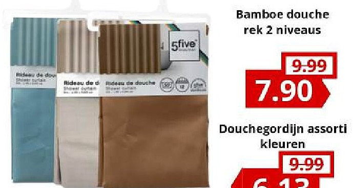 Douchegordijn assorti kleuren