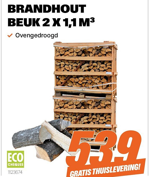BRANDHOUT BEUK 2 X 1,1 M³