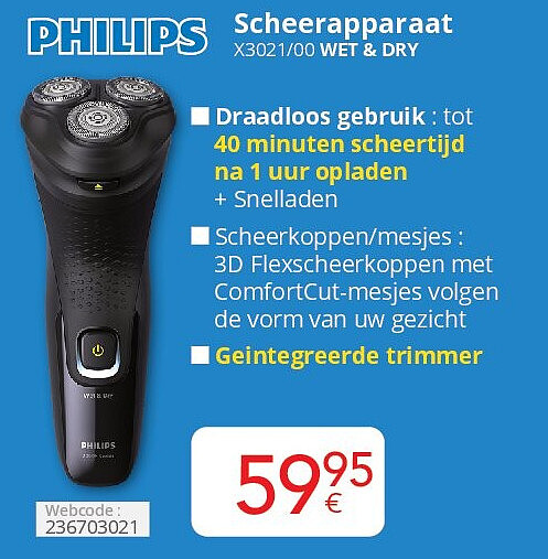 Philips Scheerapparaat X3021/00 WET & DRY