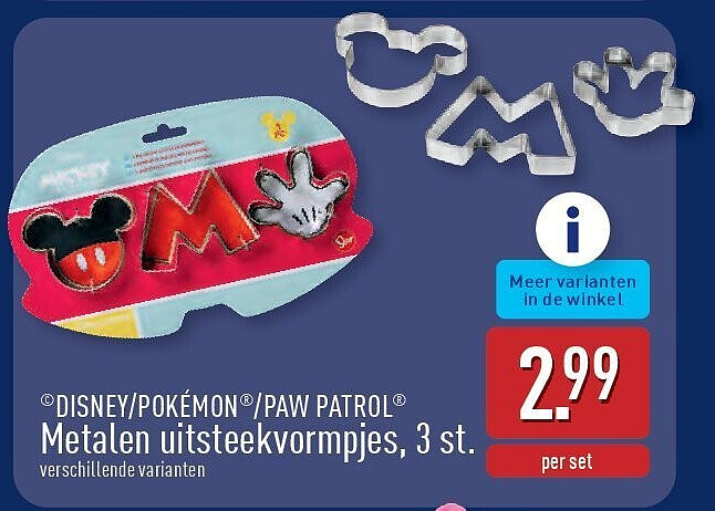 Metalen uitsteekvormpjes, 3st.