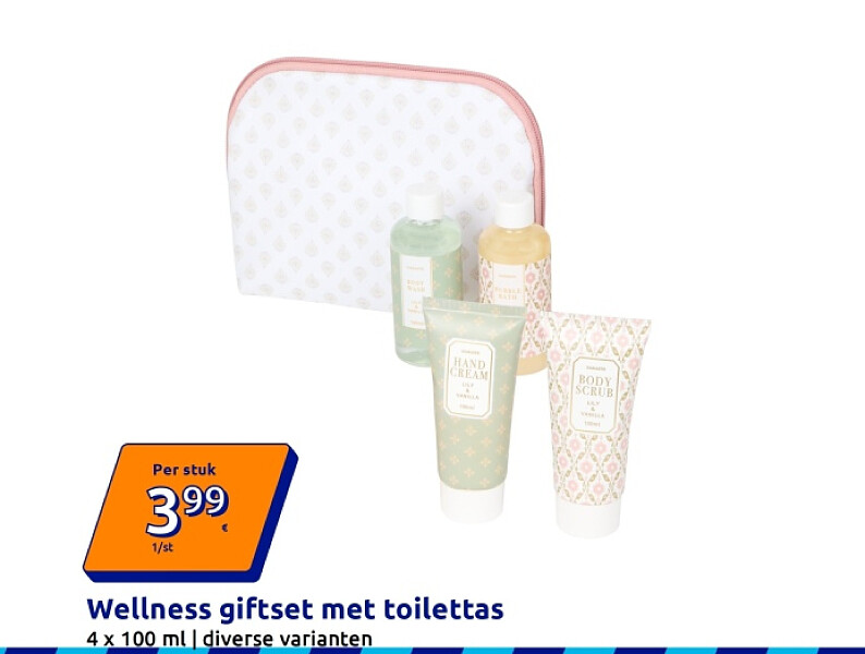 Wellness giftset met toilettas