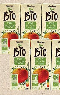 Pur jus de pomme bio briquettes Auchan