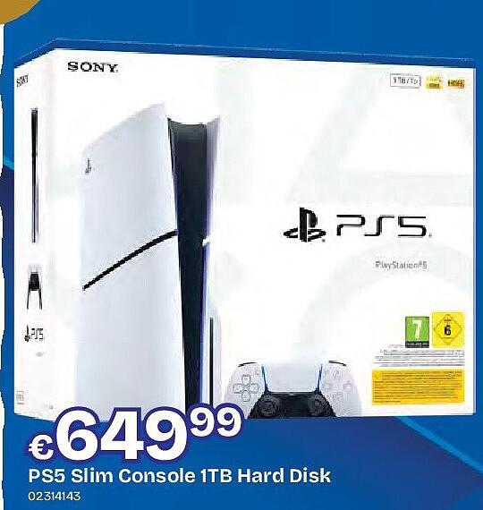 PS5 Slim Console 1TB Hard Disk