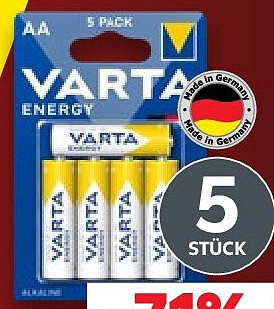 Alkaline-Batterien AA oder AAA „Energy“