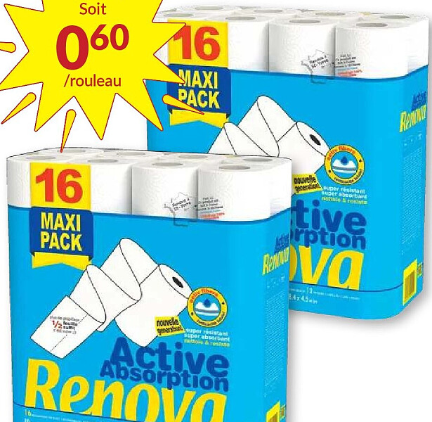 Essuie-tout Active Absorption, 2 x 16 rouleaux