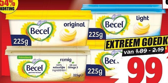 Becel original, light of romig