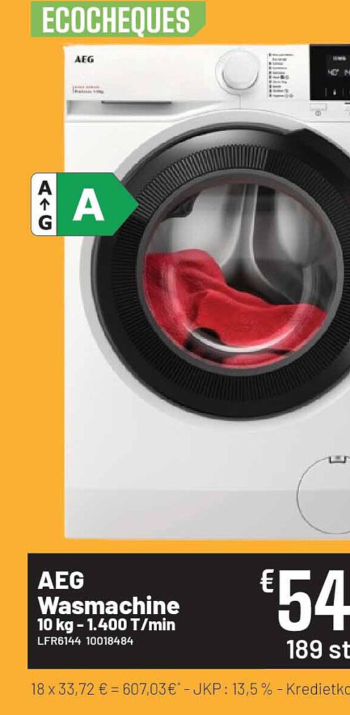 AEG Lave-linge 10 kg - 1.400 T/min