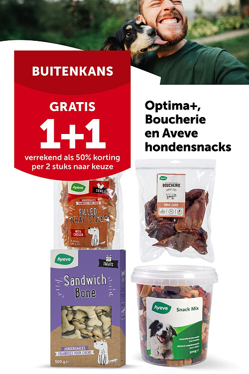 Optima+, Boucherie en Aveve hondensnacks