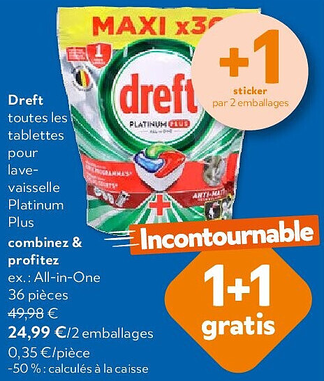 Dreft All-in-One 36 pièces