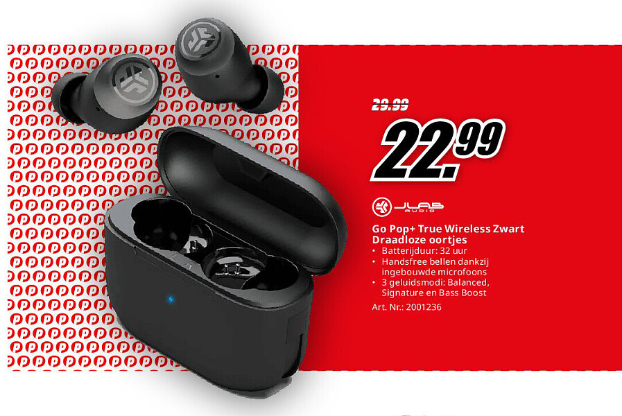 Go Pop+ True Wireless Zwart Draadloze oortjes