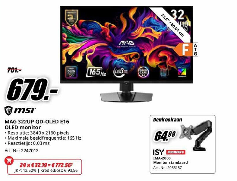 MSI MAG 322UP QD-OLED E16 OLED monitor
