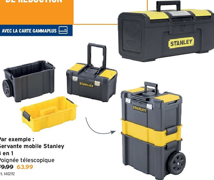 Servante mobile Stanley 3 en 1