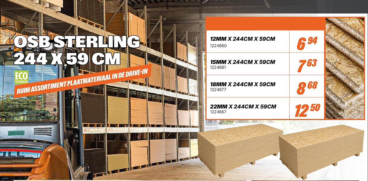 OSB STERLING 244 X 59 CM 15MM X 244CM X 59CM