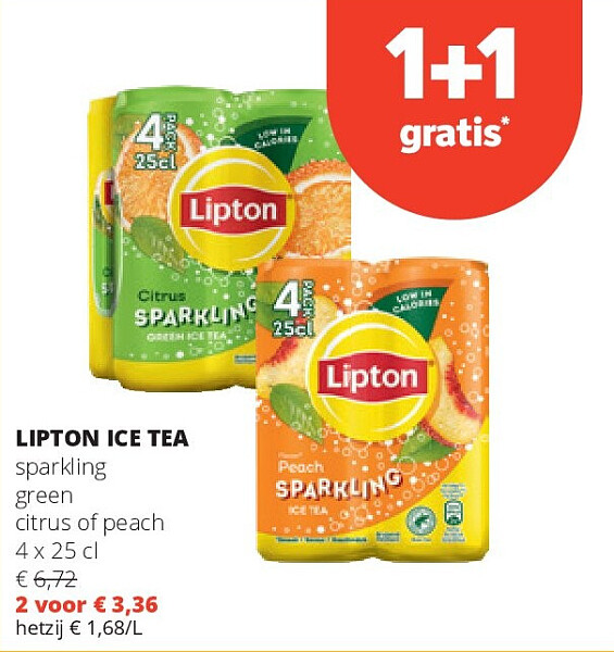LIPTON ICE TEA sparkling green citrus of peach