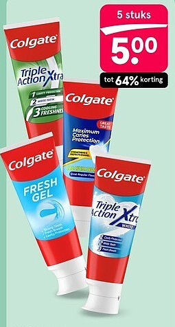 Colgate tubes, 5 stuks