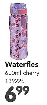 Waterfles 600ml cherry 139226