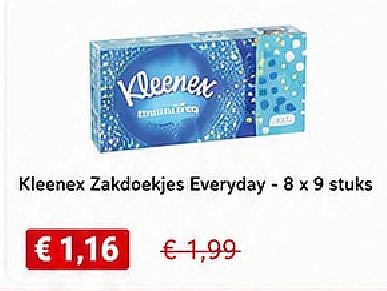 Kleenex Zakdoekjes Everyday - 8 x 9 stuks