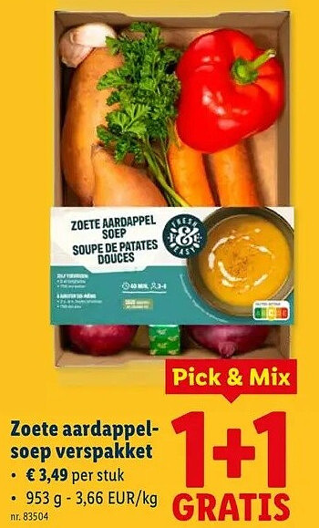 Zoete aardappelsoep verspakket