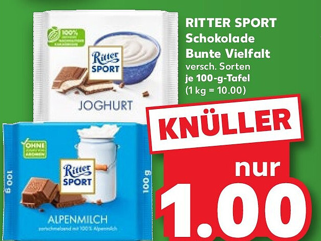 RITTER SPORT Schokolade Bunte Vielfalt versch.