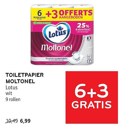 TOILETPAPIER MOLTONEL Lotus wit 9 rollen