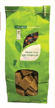 72 cubes bois allume-feu