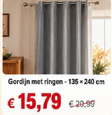 Gordijn met ringen - 135 x 240 cm