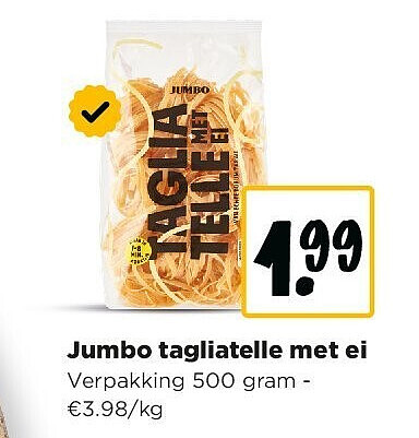 Jumbo tagliatelle met ei