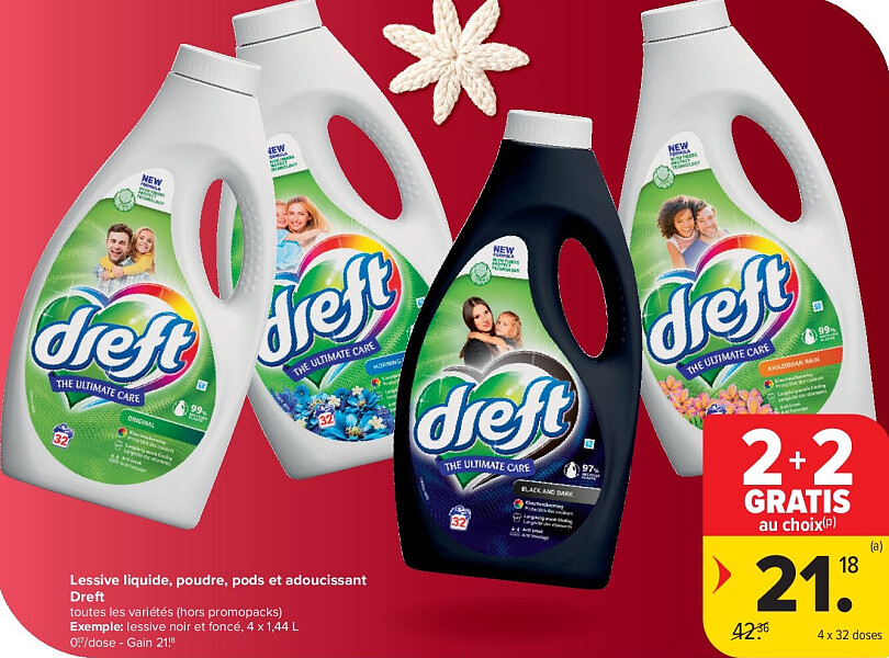 Lessive liquide, poudre, pods et adoucissant Dreft